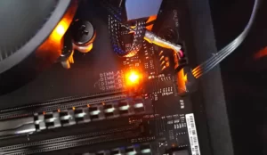 What does an orange light on motherboard mean